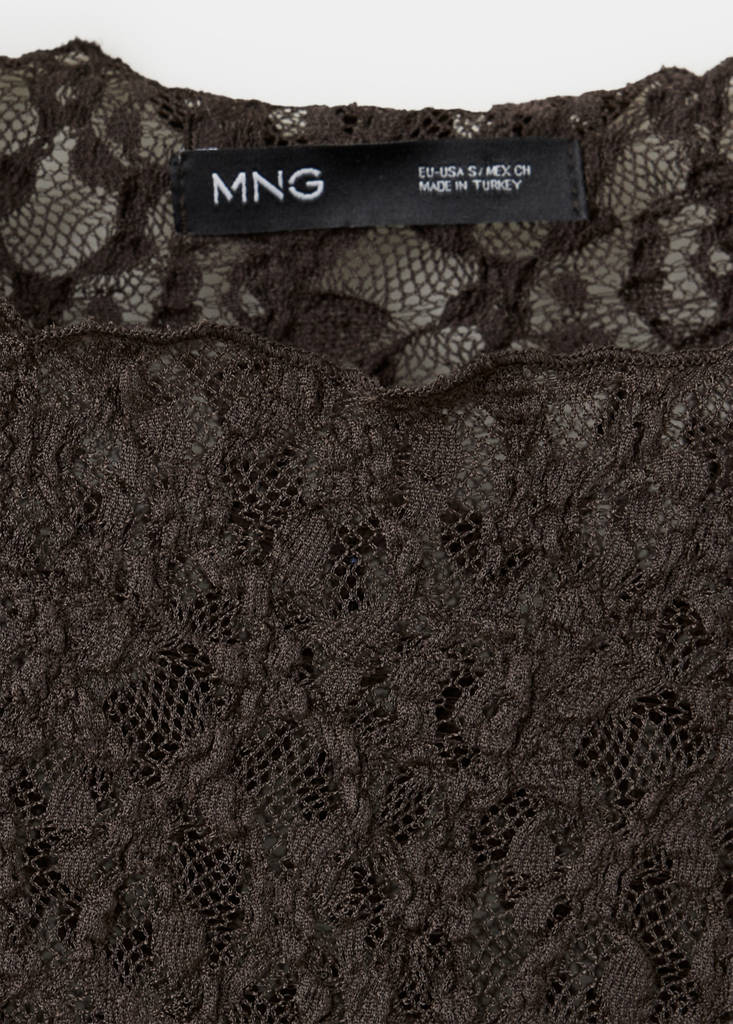 Lace T-shirt — Brown