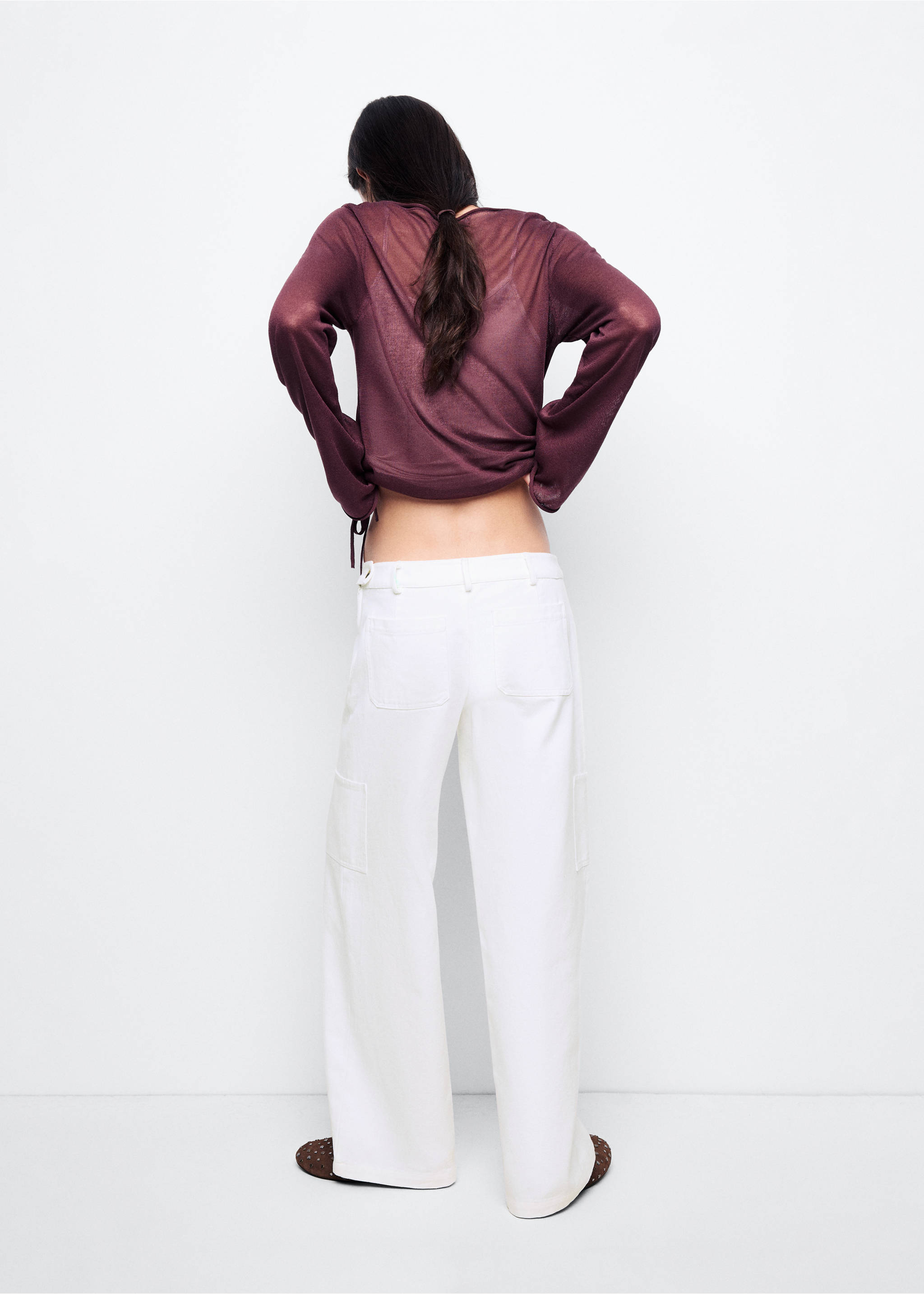 Jean wideleg cargo - Verso de l’article, Blanc cassé. Ref: 37084797-00.