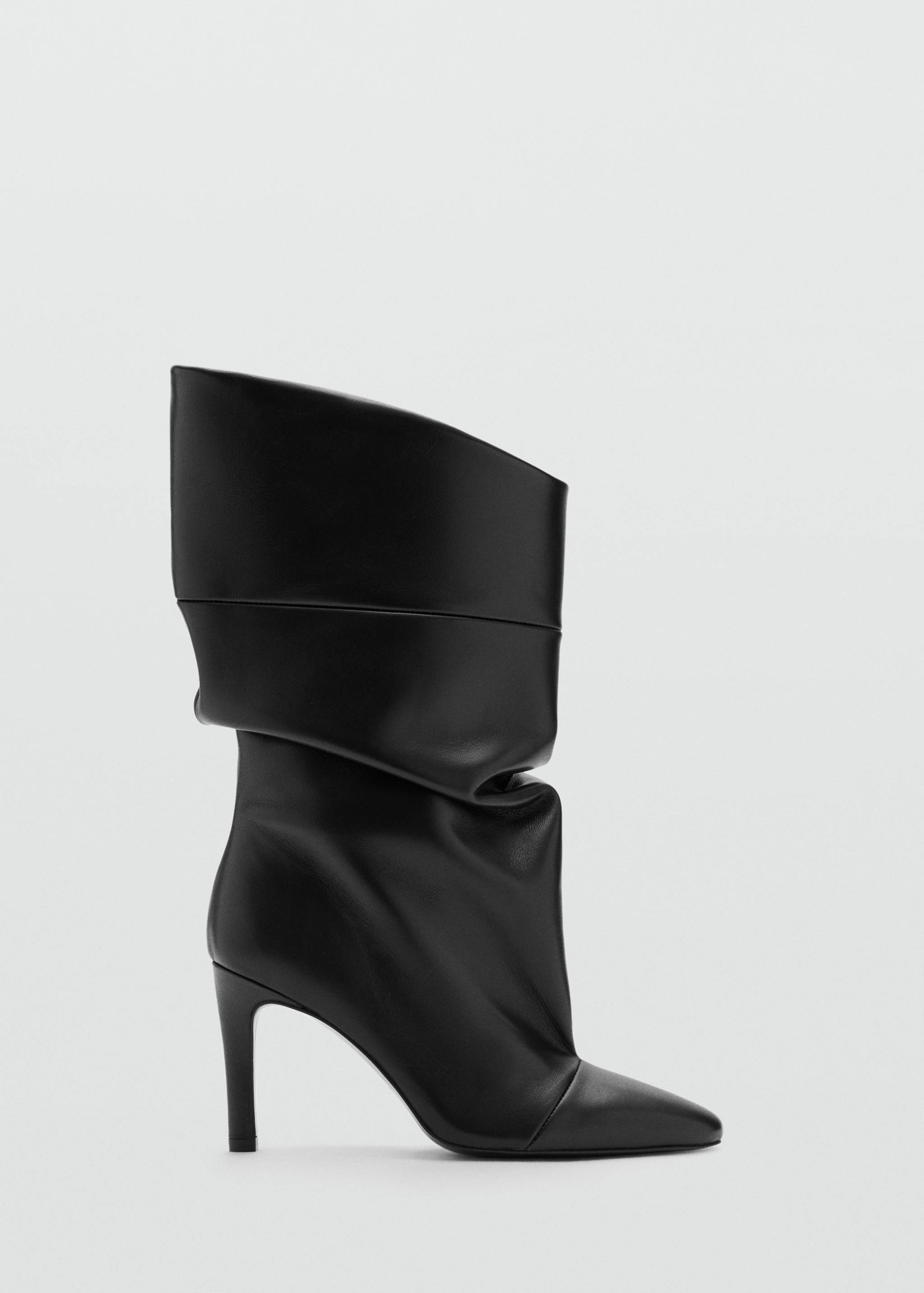 Ruched leather heeled ankle boot - Article without model