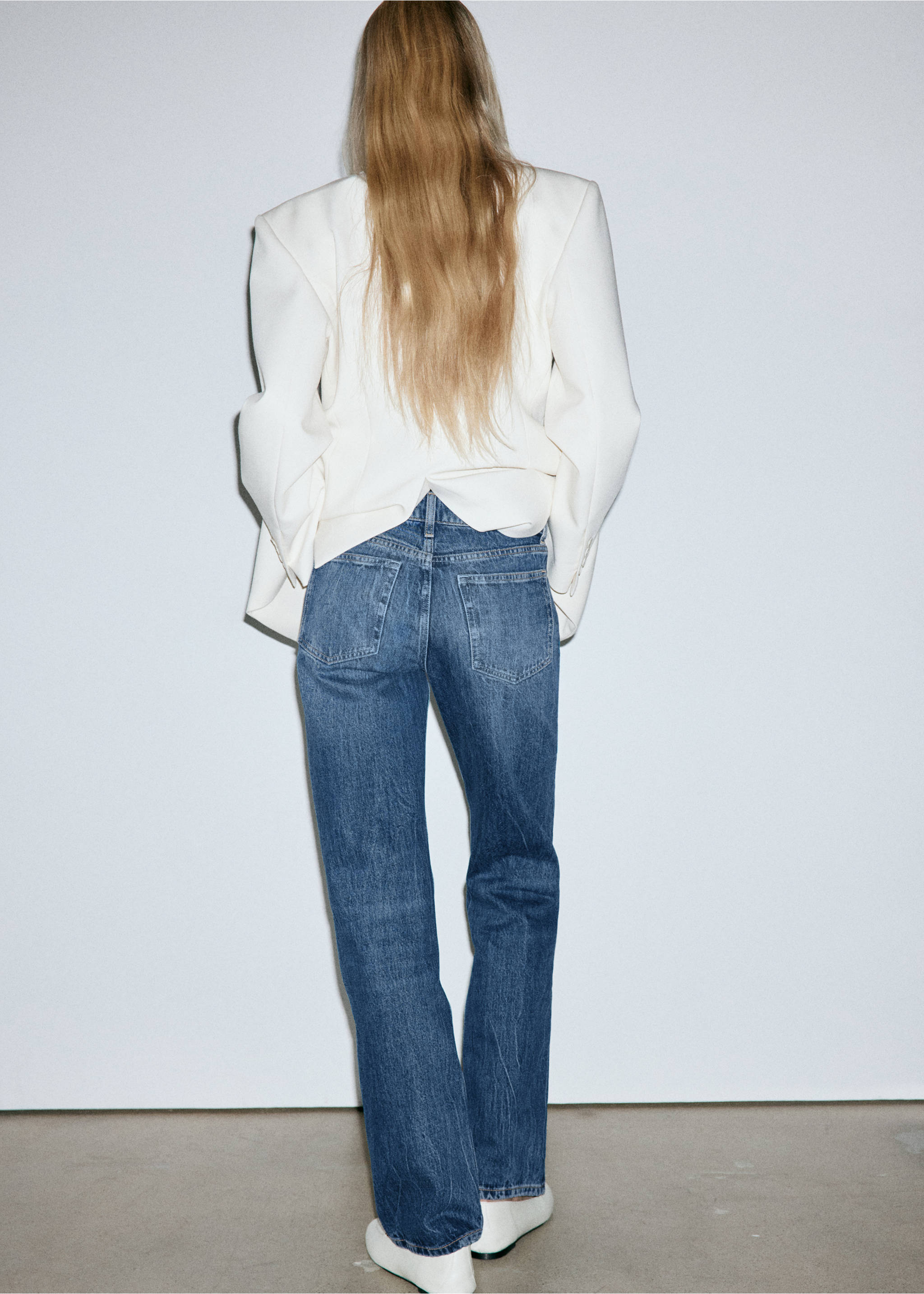 Low-rise slim jeans - Reverse of the article, Dark Blue. Ref: 37084801-01.