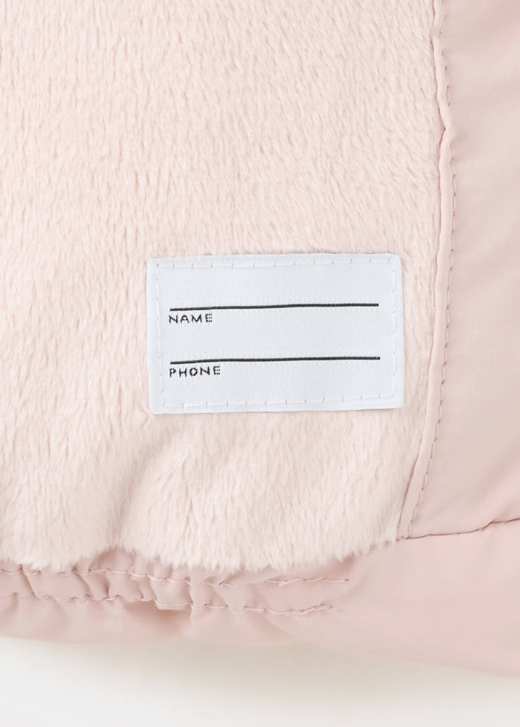 Fur-effect quilted coat — Pink