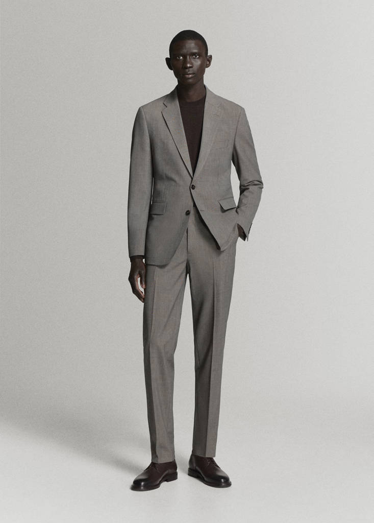 Milan slim-fit suit trousers — Brown