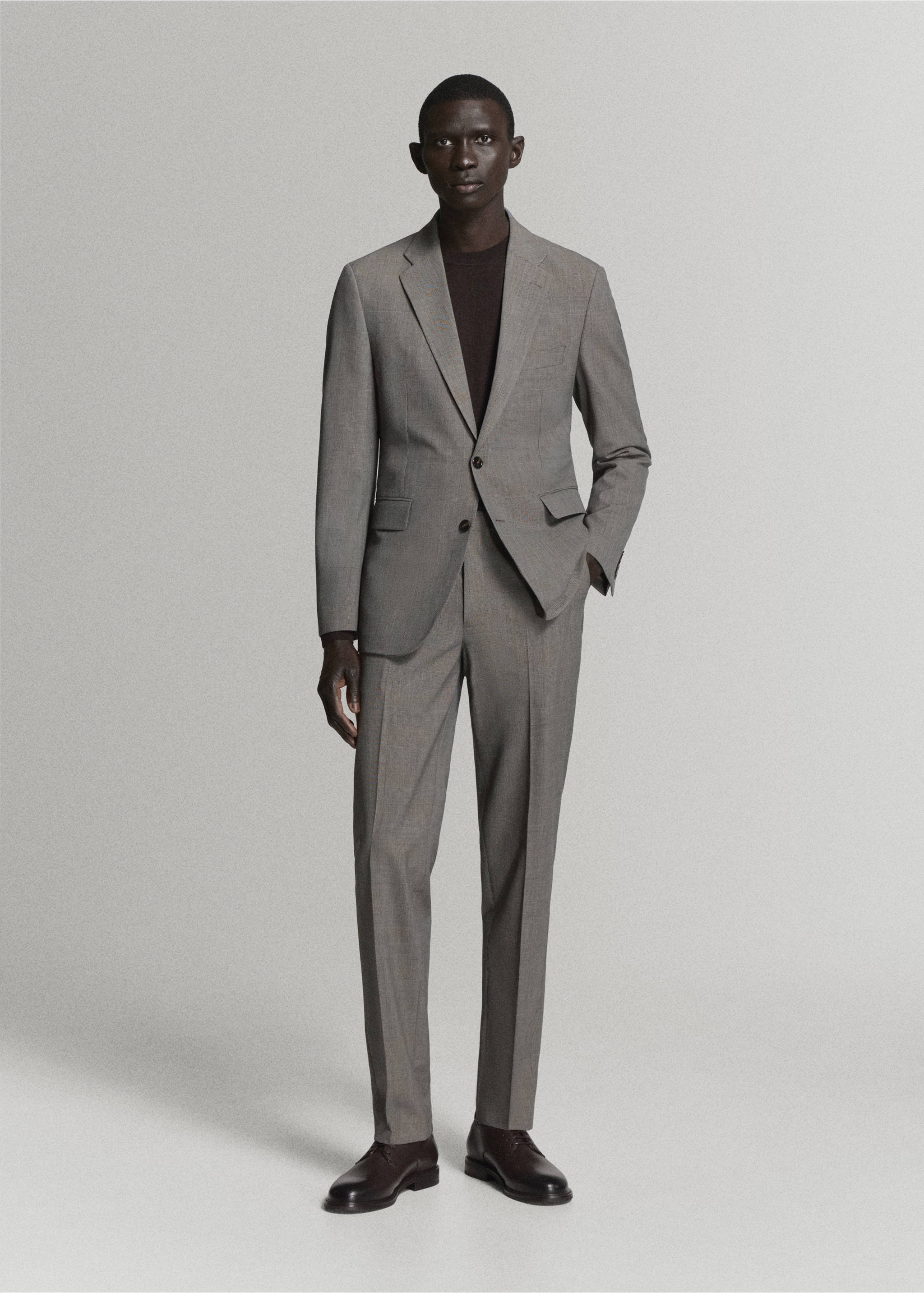 Pantalon costume Milán slim-fit - Plan général, Marron. Ref: 37085153-00.