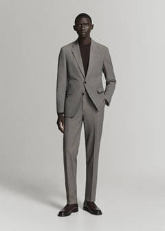 Milan slim fit suit trousers — Brown 2