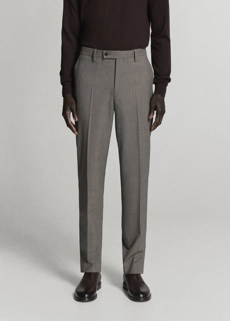 Milan slim-fit suit trousers — Brown