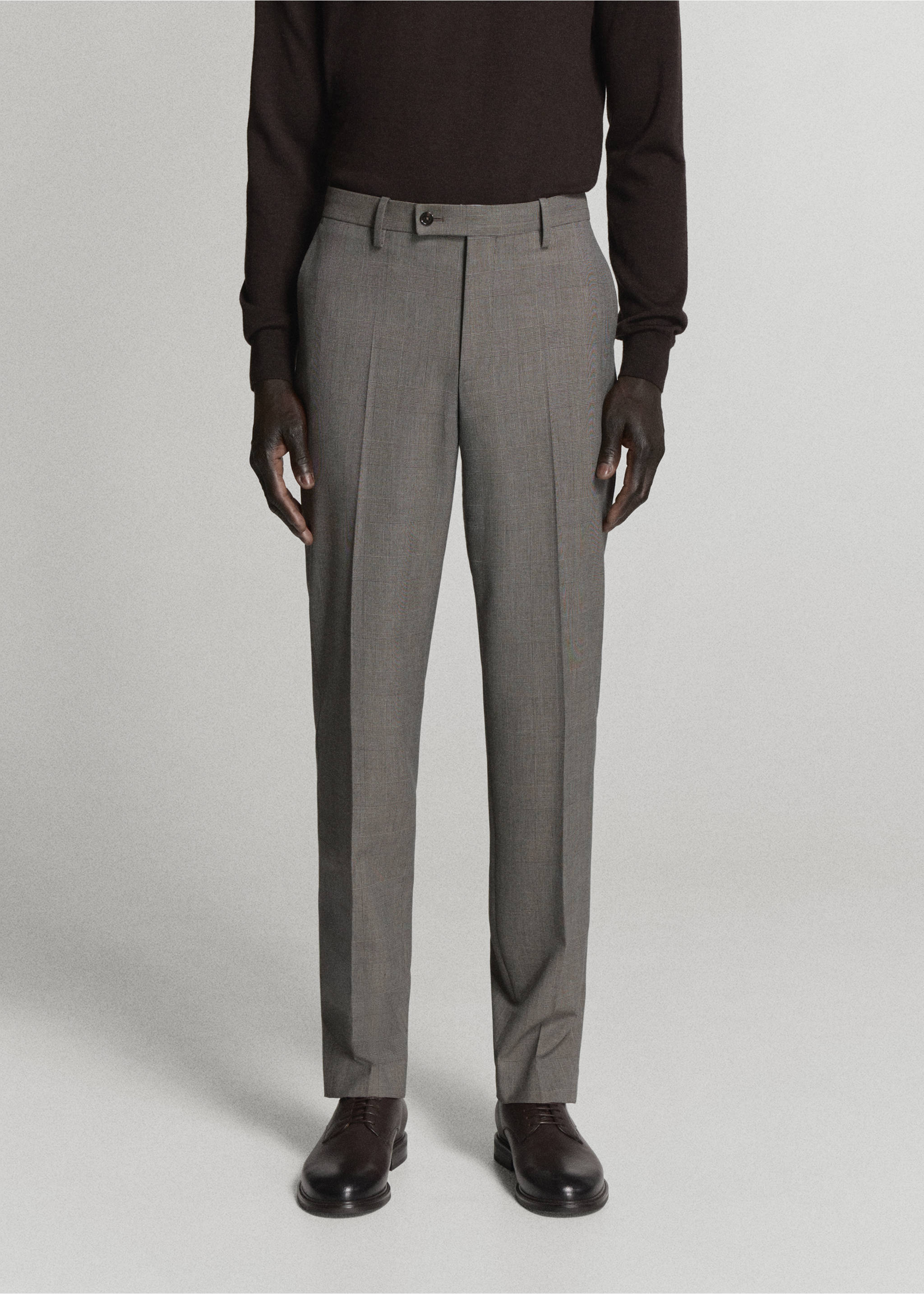 Pantalon costume Milán slim-fit - Plan moyen, Marron. Ref: 37085153-00.