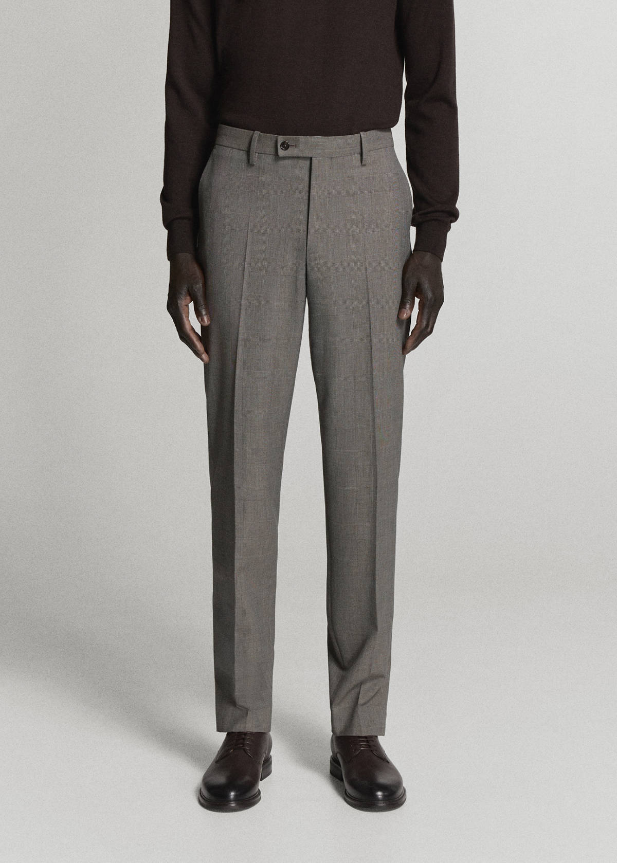 Milan slim fit suit trousers — Brown