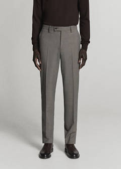 Milan slim fit suit trousers — Brown 1