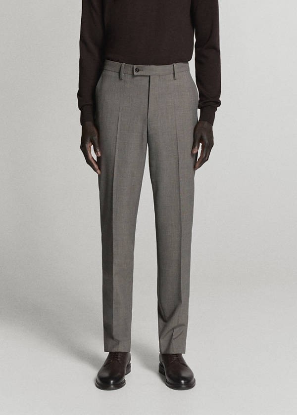 Milan slim fit suit trousers — Brown