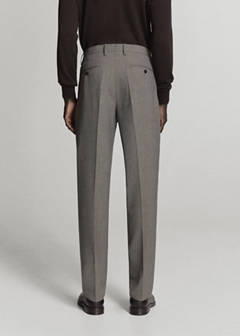 Milan slim fit suit trousers — Brown 3