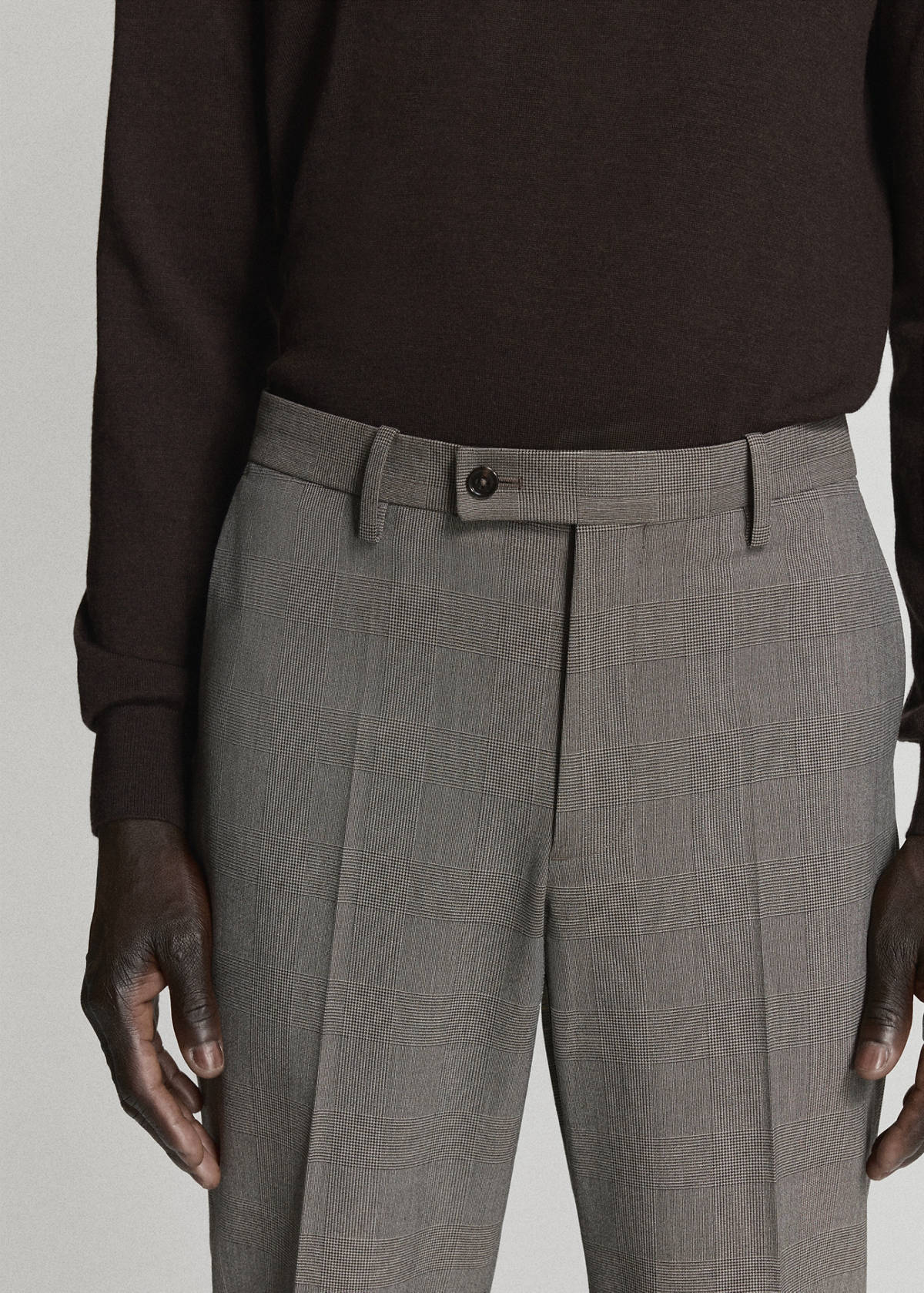 Milan slim fit suit trousers — Brown
