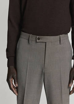 Milan slim fit suit trousers — Brown 4
