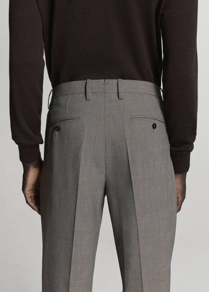 Milan slim-fit suit trousers — Brown