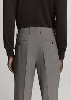 Milan slim fit suit trousers — Brown 6