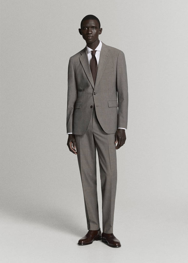 Milan slim-fit suit trousers — Brown