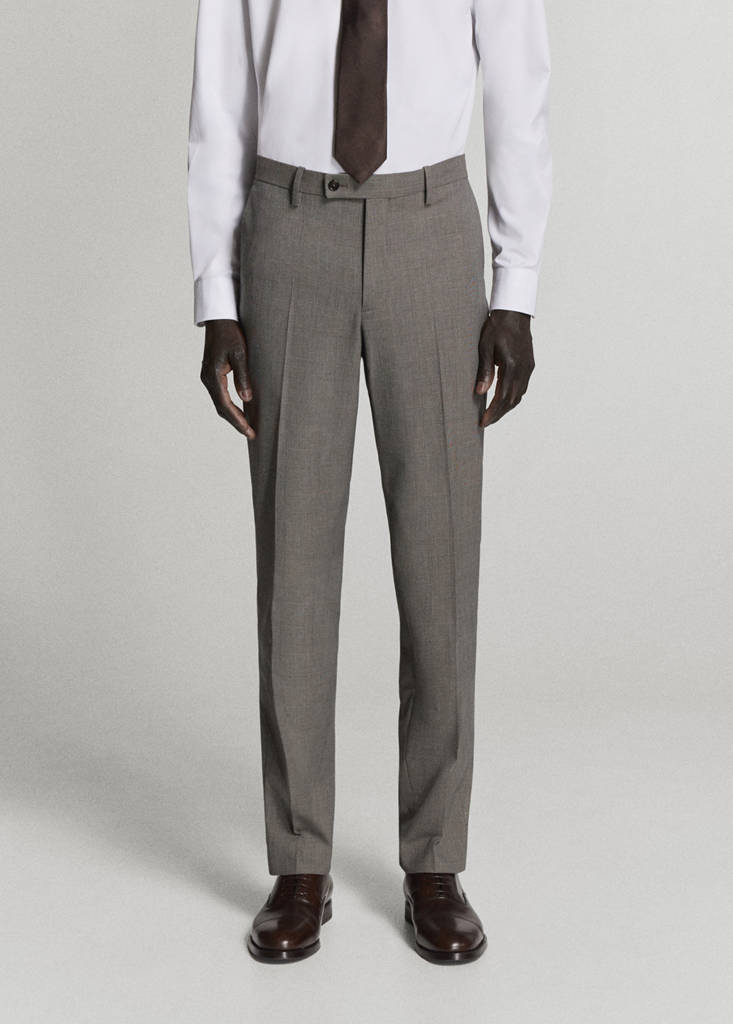 Milan slim-fit suit trousers — Brown