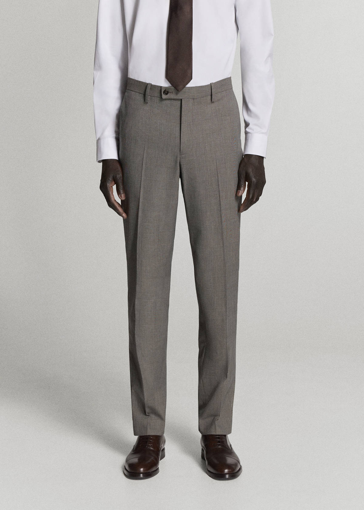 Milan slim fit suit trousers — Brown