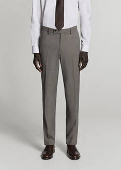 Milan slim fit suit trousers — Brown 10