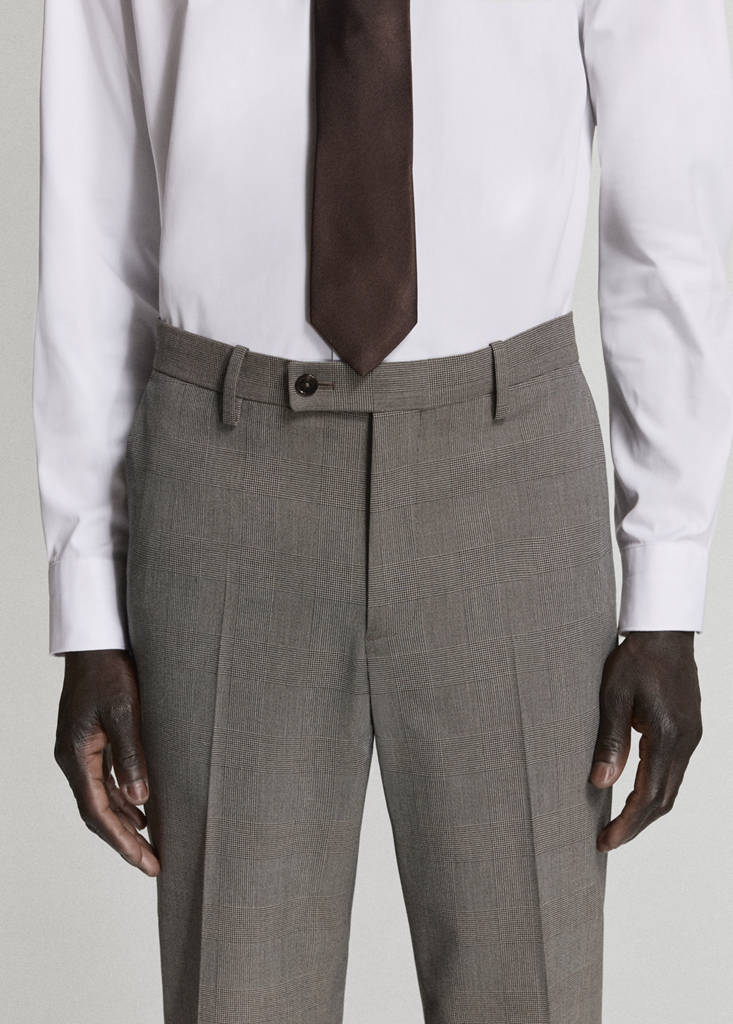 Milan slim-fit suit trousers — Brown