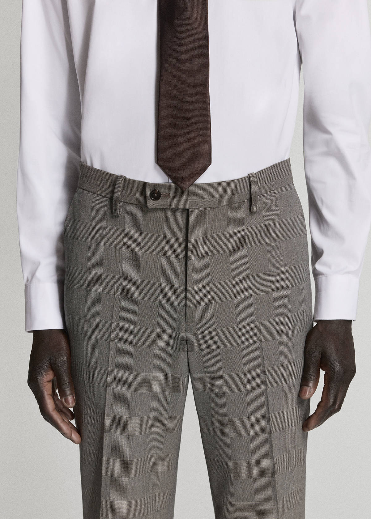 Milan slim fit suit trousers — Brown