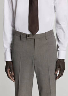 Milan slim fit suit trousers — Brown 13