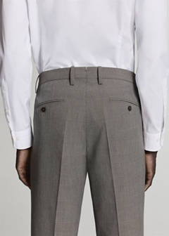 Milan slim fit suit trousers — Brown 14