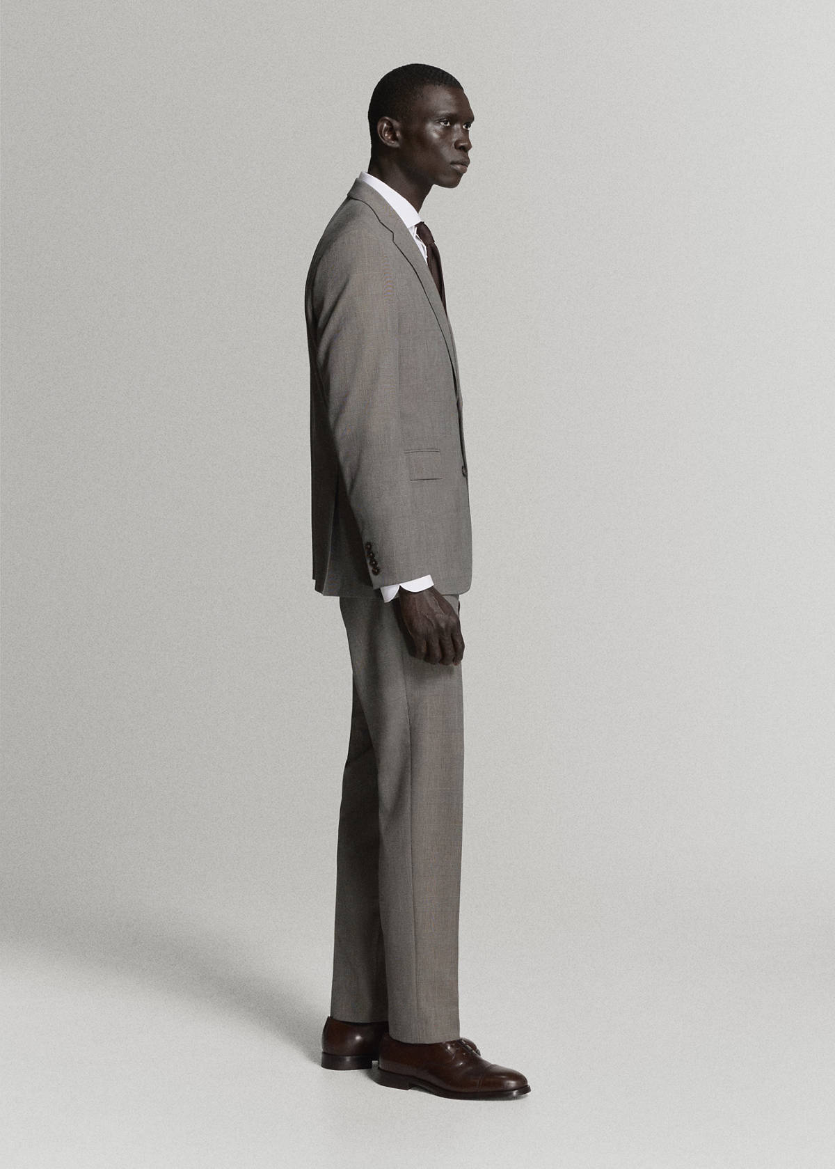 Milan slim fit suit trousers — Brown