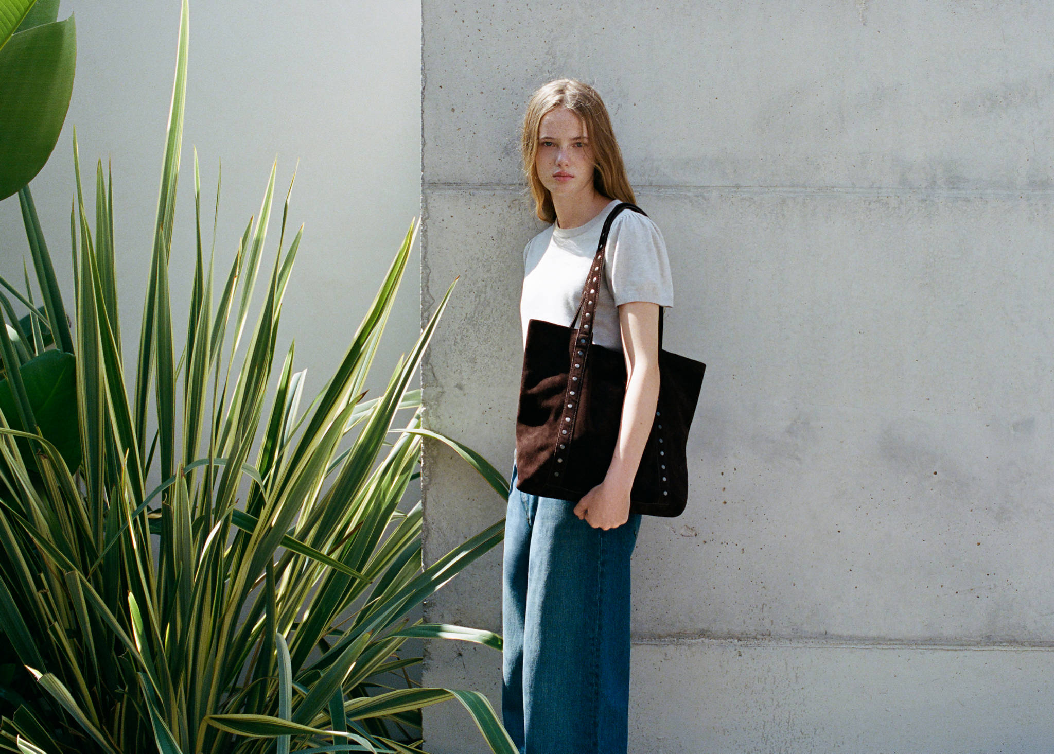 Leather tote bag - Panoramic plane