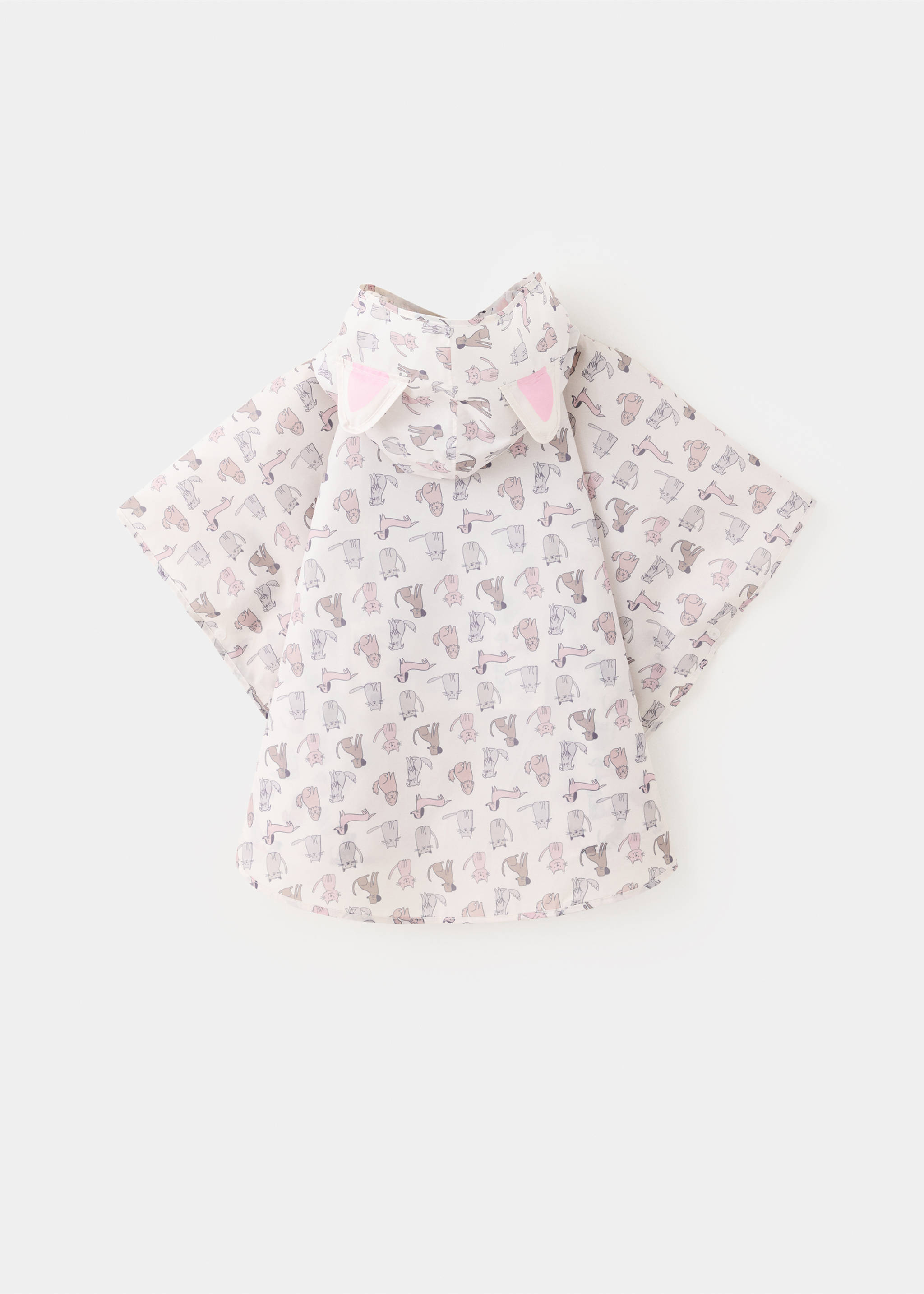 Animal print raincoat - Medium plane, Pale Pink. Ref: 37085155-00.