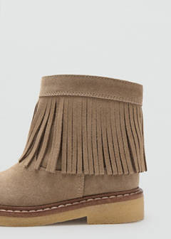 Fringed leather boots — Sand 3