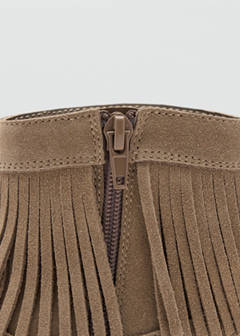 Fringed leather boots — Sand 4