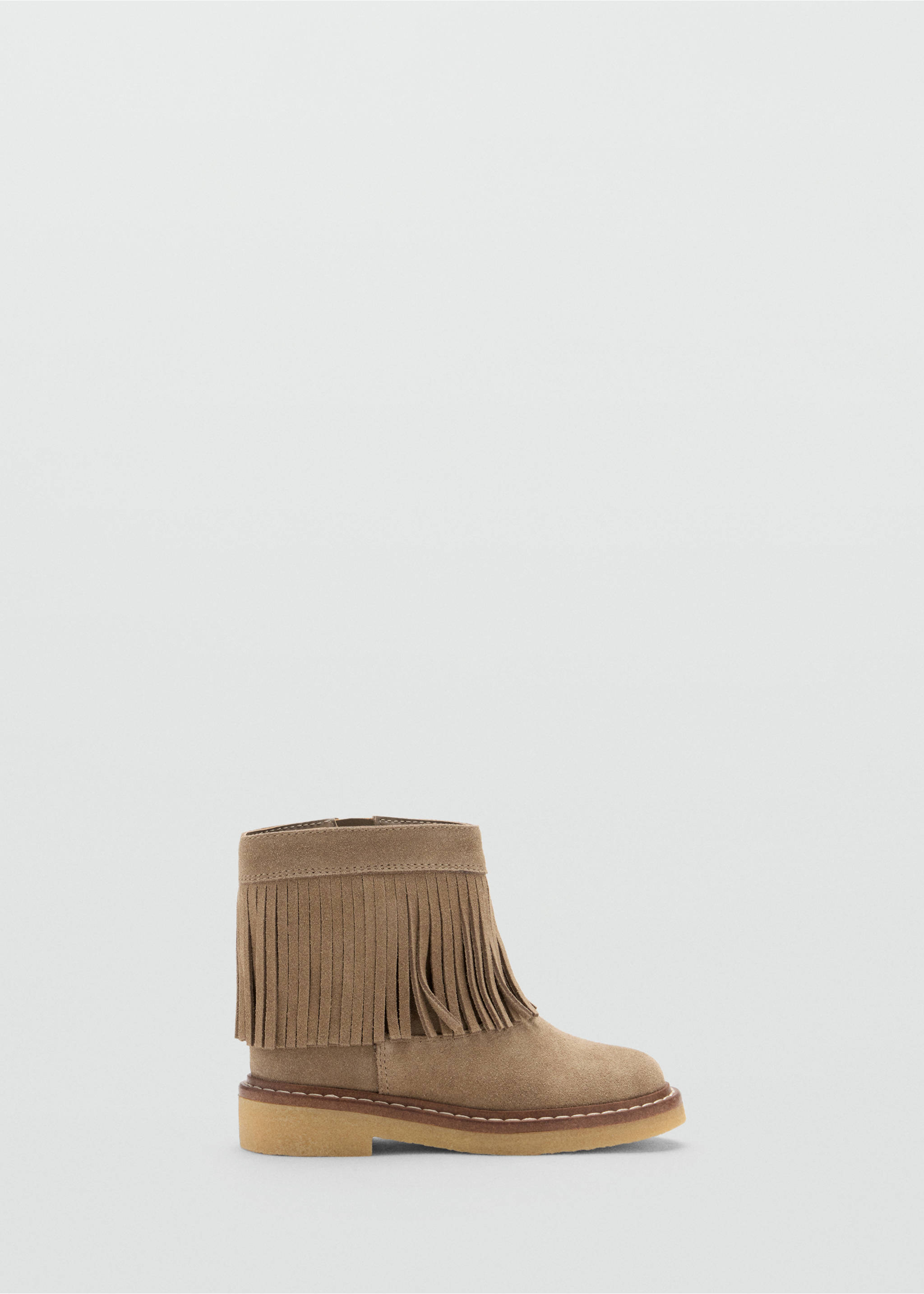 Fringed leather boots - Article without model, Sand. Ref: 37085158-00.