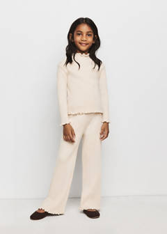 Ribbed knit trousers — Beige 2