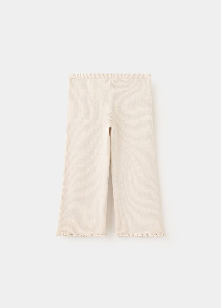 Ribbed knit trousers — Beige