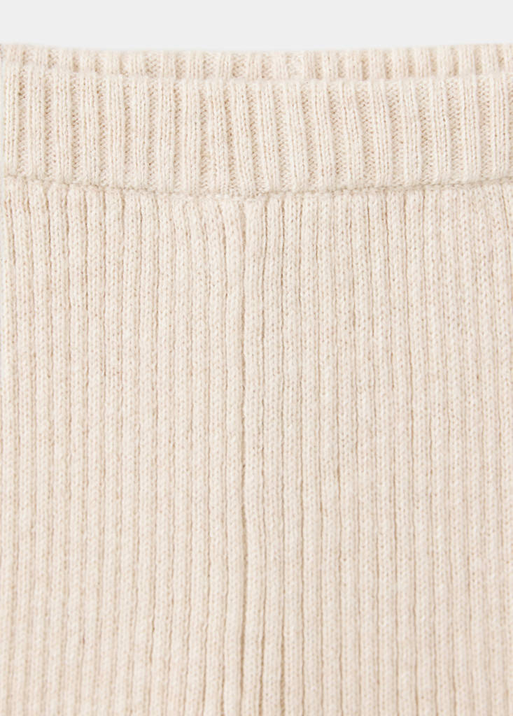 Ribbed knit trousers — Beige