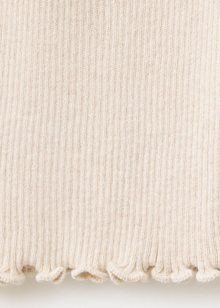 Ribbed knit trousers — Beige