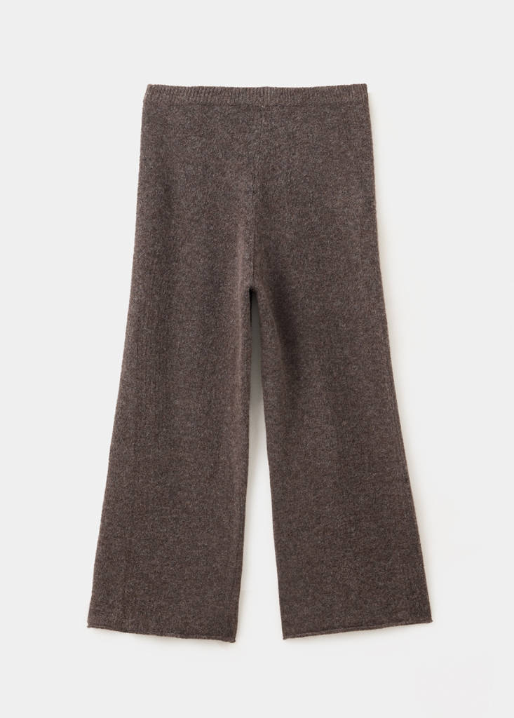Straight knitted trousers — Brown