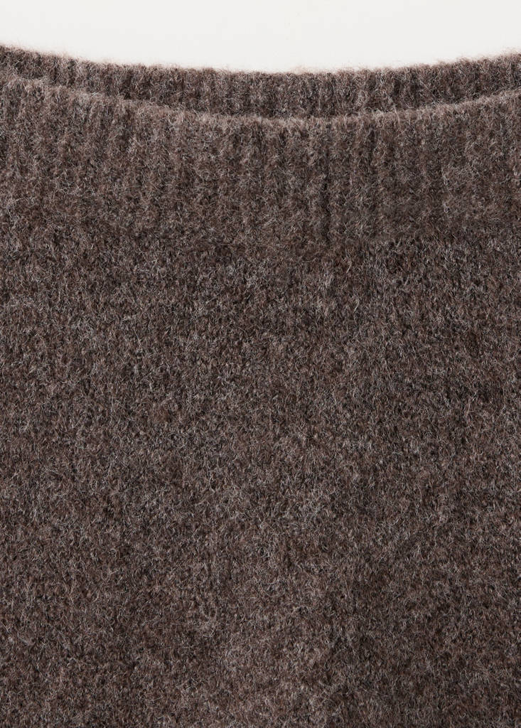 Straight knitted trousers — Brown