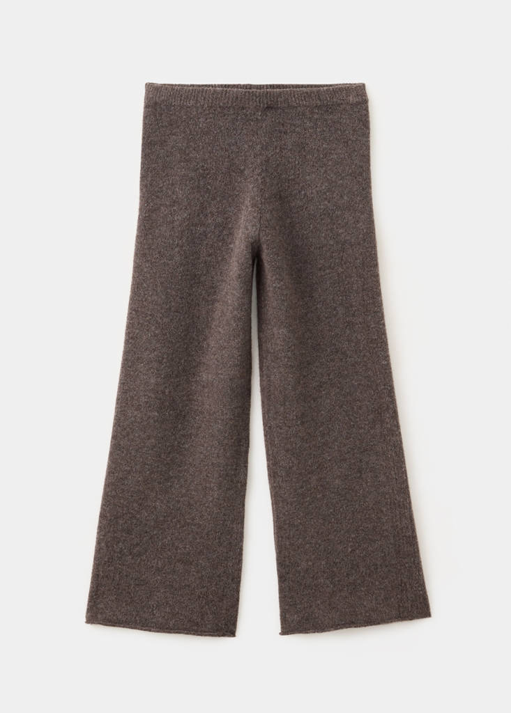 Straight knitted trousers — Brown