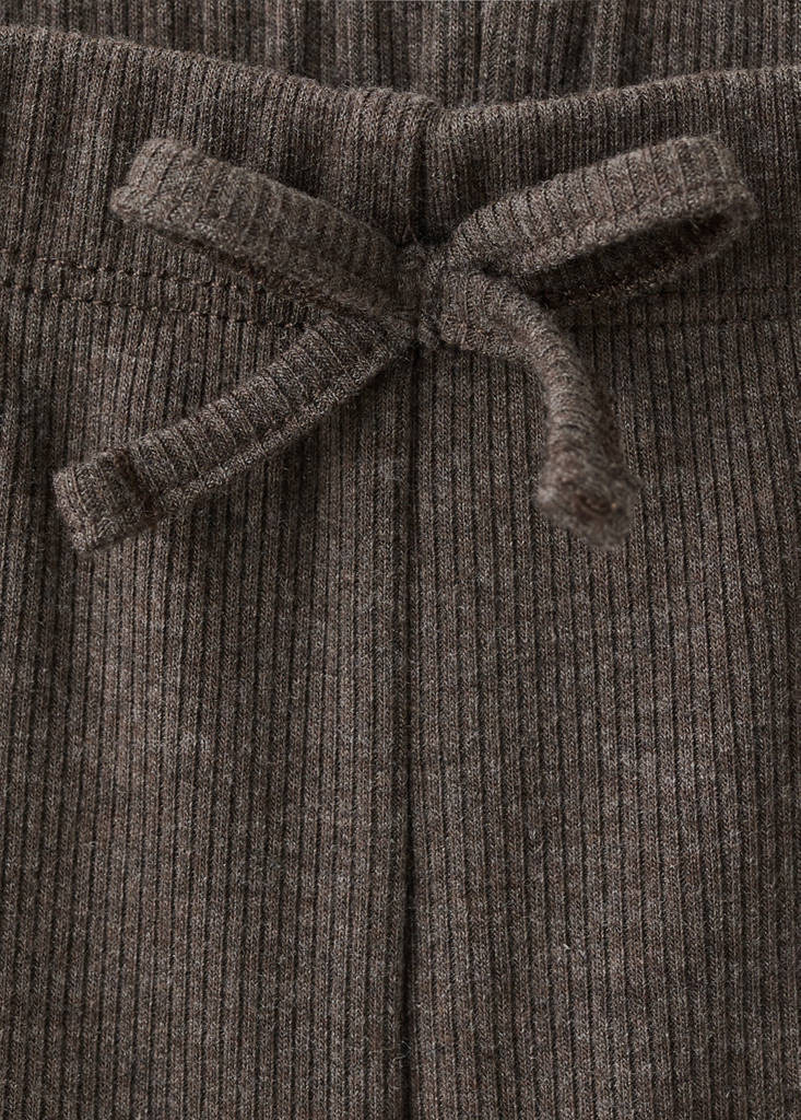 Knitted trousers with scalloped detailing — Chocolate