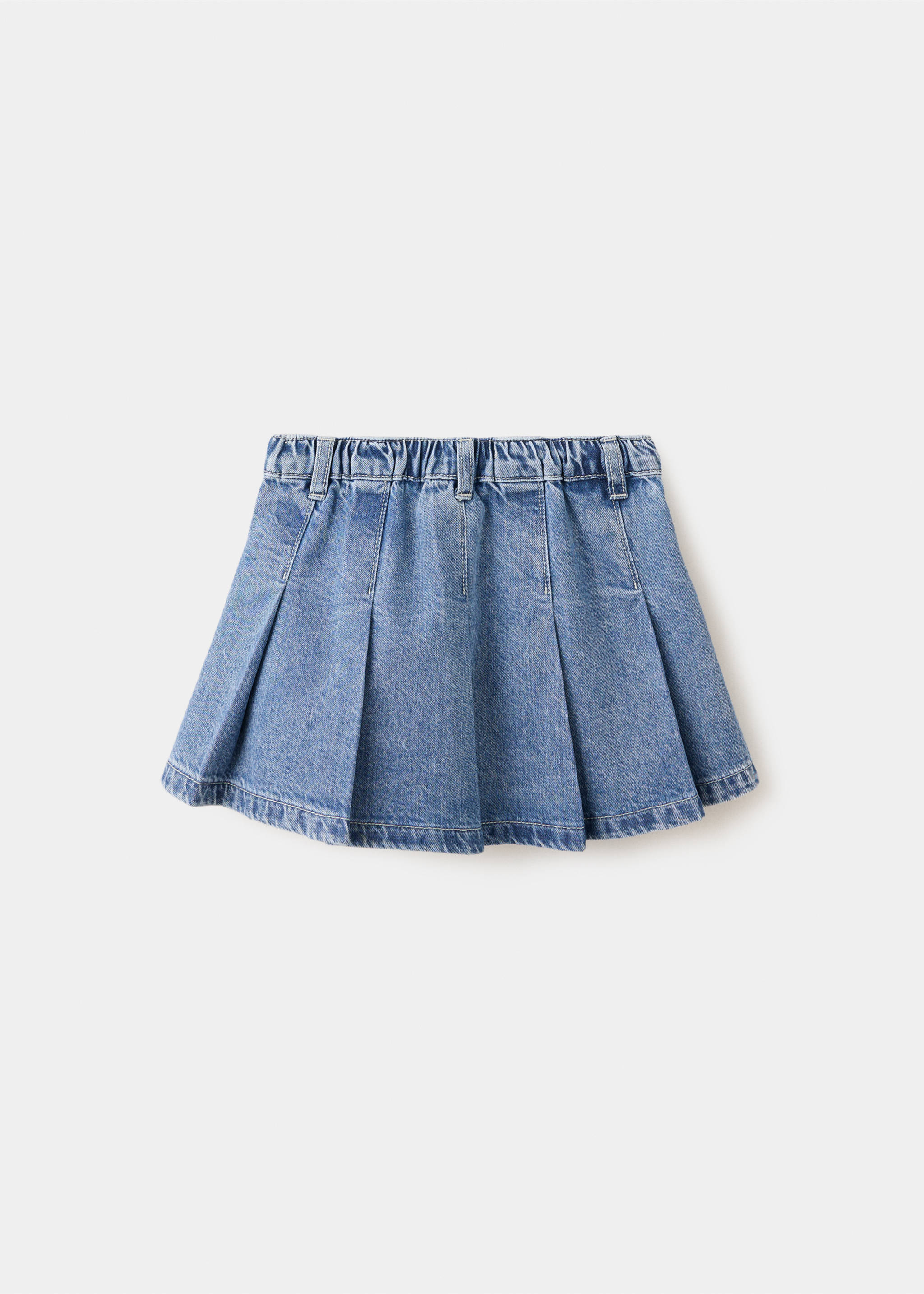 Pleated denim skirt - Reverse of the article, Medium Blue. Ref: 37085163-00.