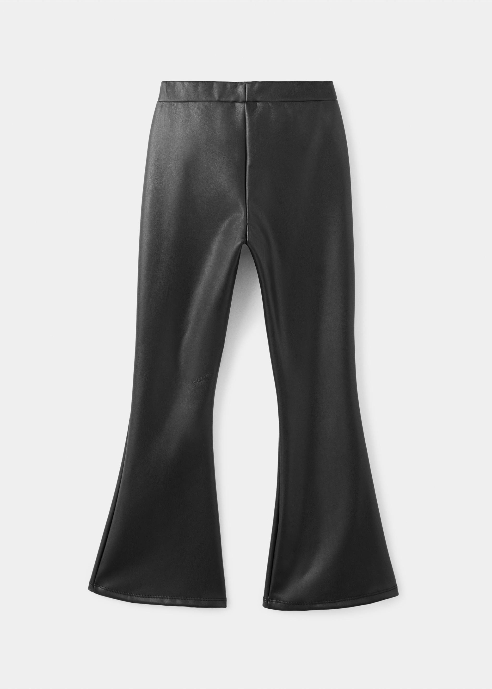 Flared faux leather leggings - Reverse of the article, Black. Ref: 37085164-00.