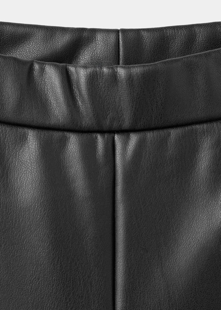 Flared faux leather leggings — Black