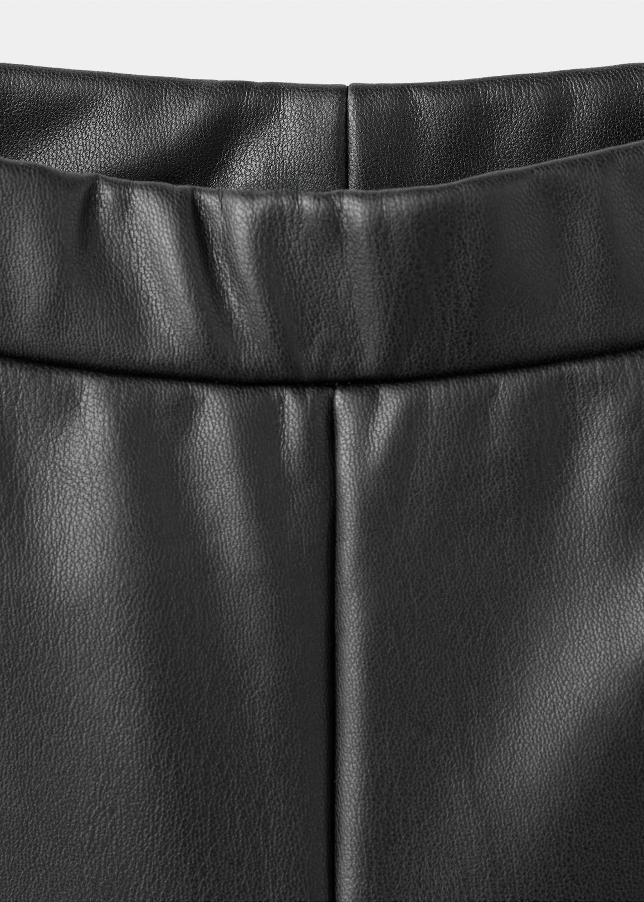 Flared faux leather leggings - Details of the article 8, Black. Ref: 37085164-00.