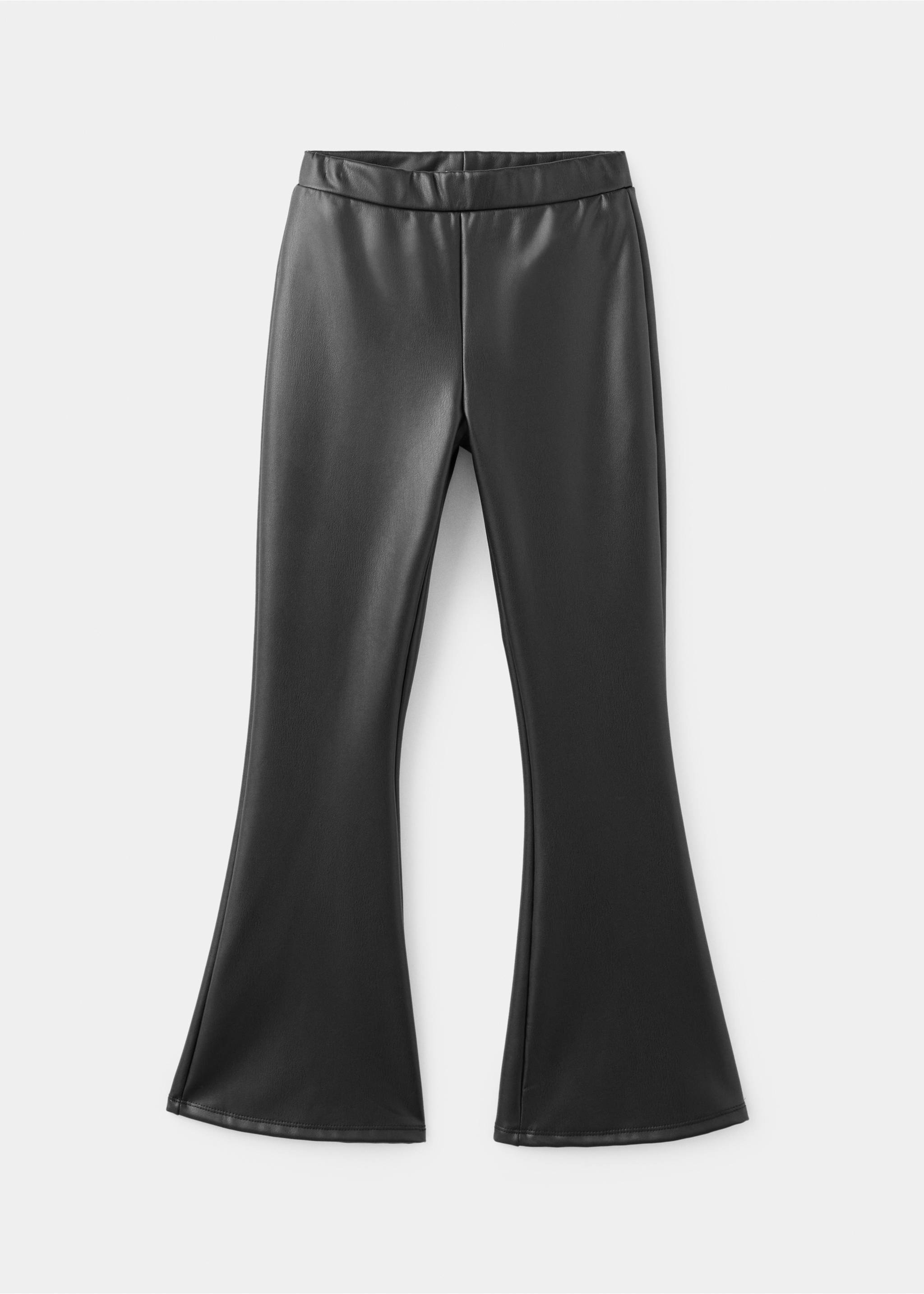 Flared faux leather leggings - Article without model, Black. Ref: 37085164-00.