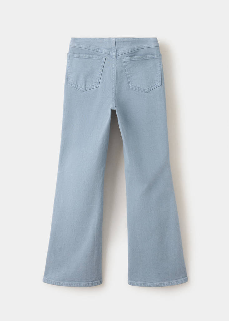 Mid-rise flared jeans with seam detail — China Blue