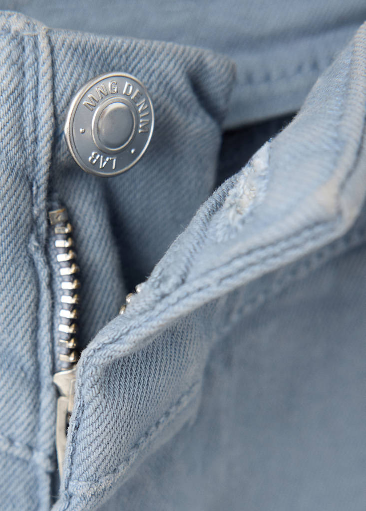 Mid-rise flared jeans with seam detail — China Blue