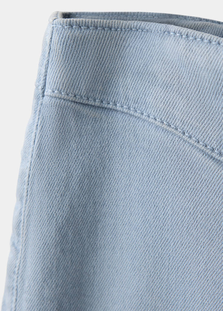 Mid-rise flared jeans with seam detail — China Blue