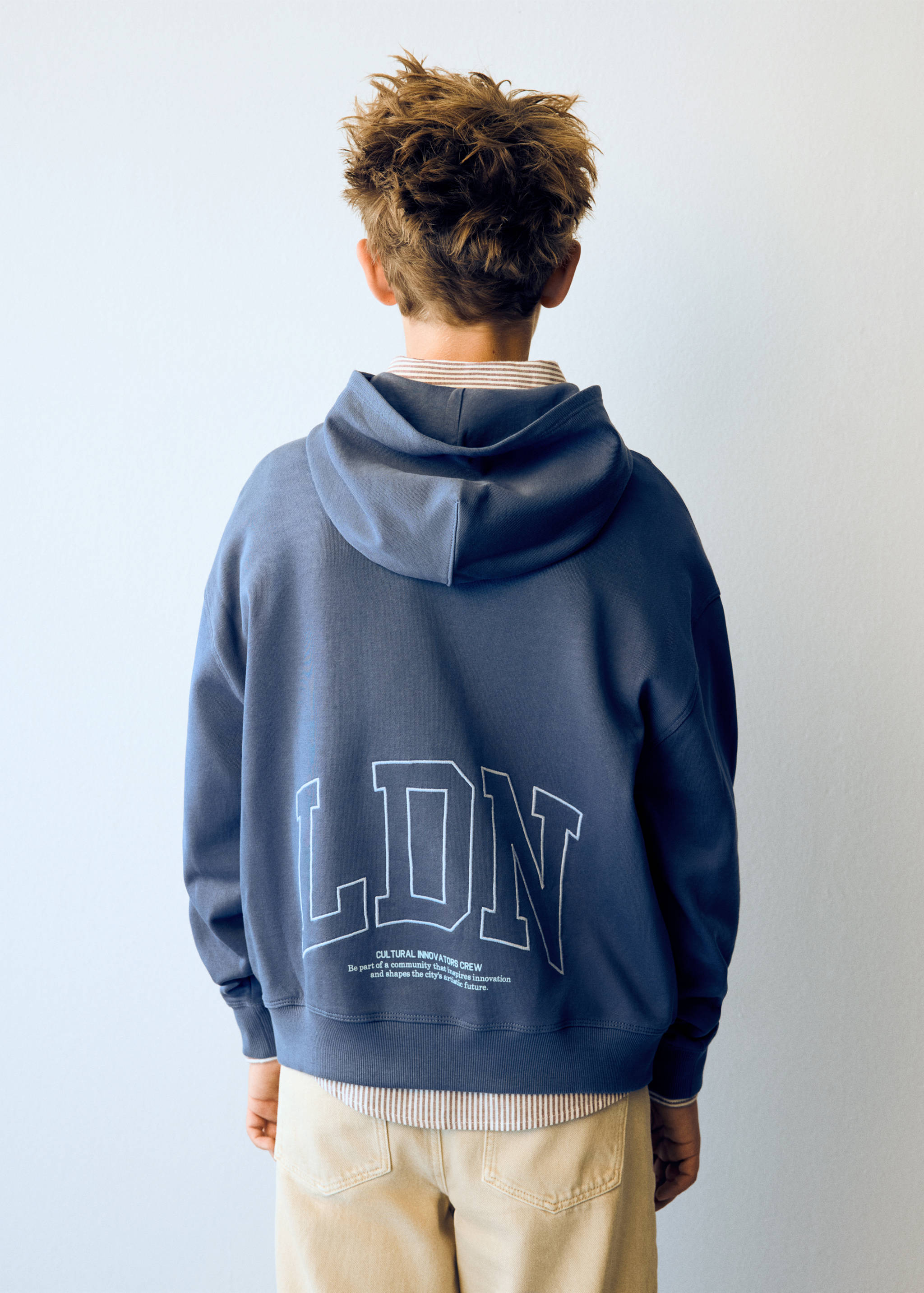 Washed-effect hooded sweatshirt - Reverse of the article