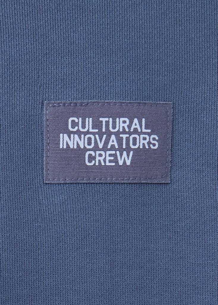 Washed-effect hooded sweatshirt — Blue